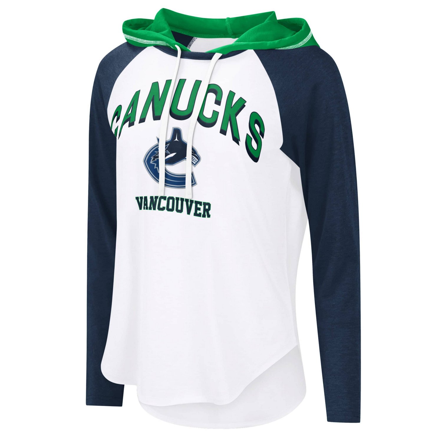 G-III 4Her by Carl Banks Vancouver Canucks VIP Raglan Long Sleeve Hoodie T-Shirt                                                 - view number 2