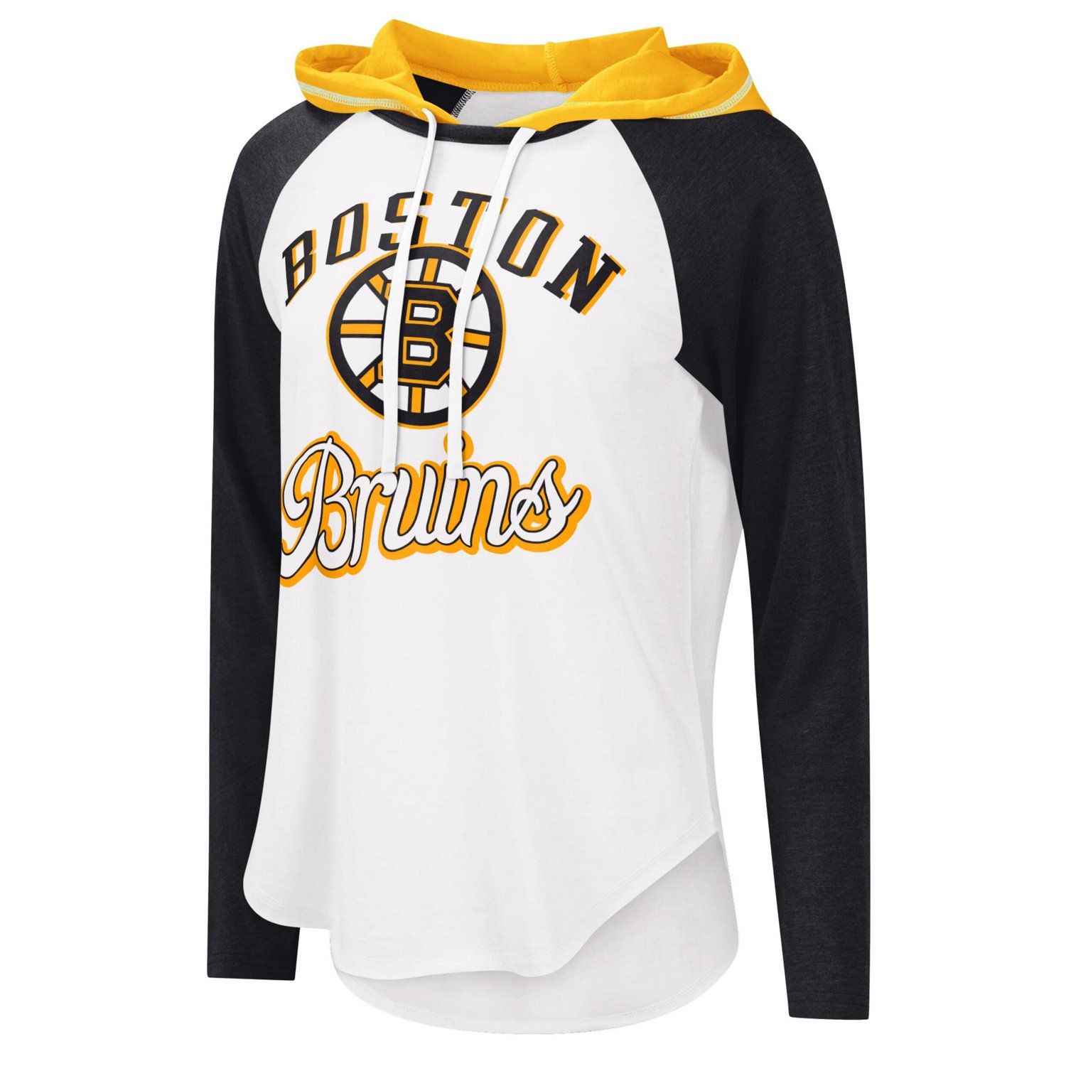 G-III Sports by Carl Banks Heather Black Boston Bruins MVP Raglan Lightweight Hooded T-Shirt - view number 2