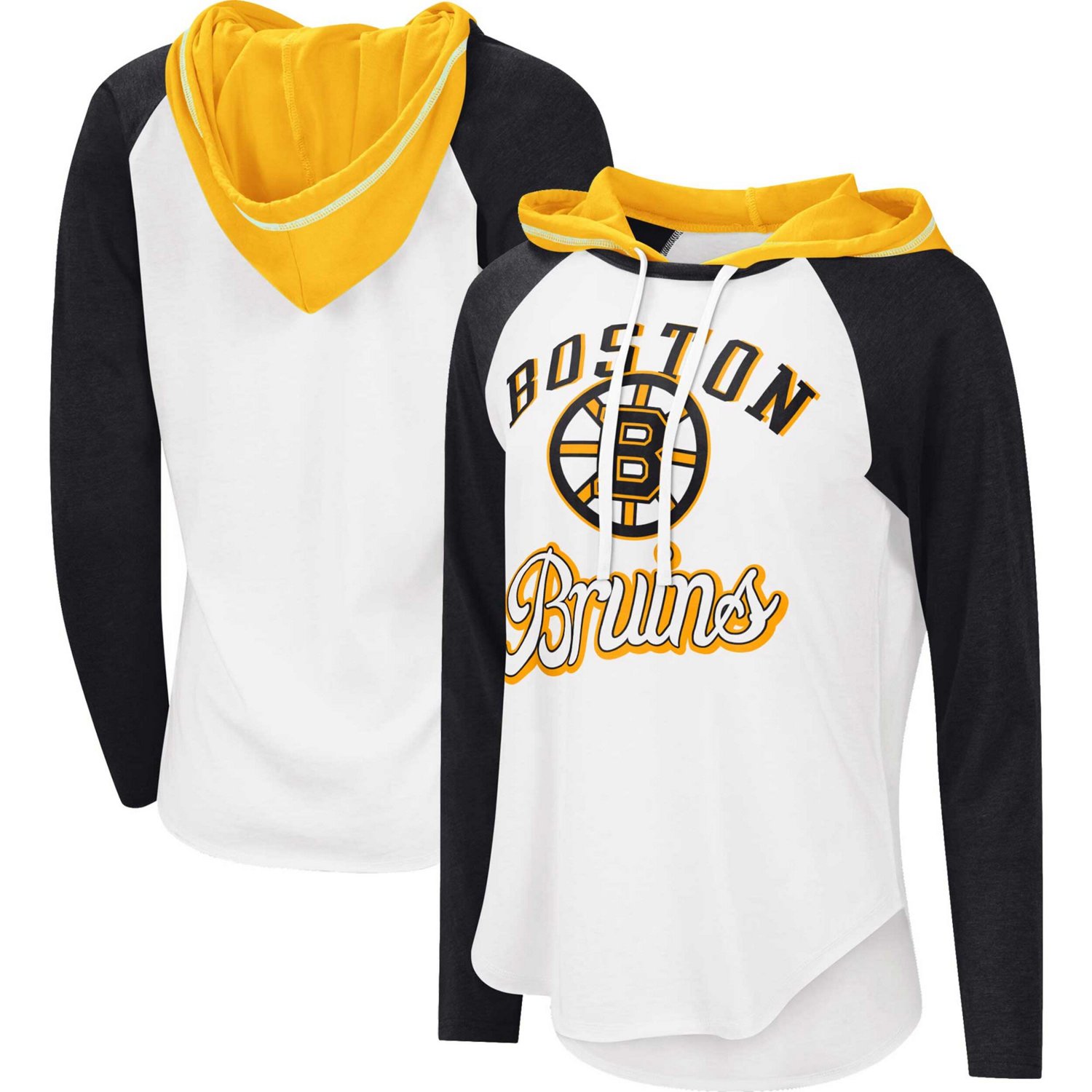 G-III Sports by Carl Banks Heather Black Boston Bruins MVP Raglan Lightweight Hooded T-Shirt