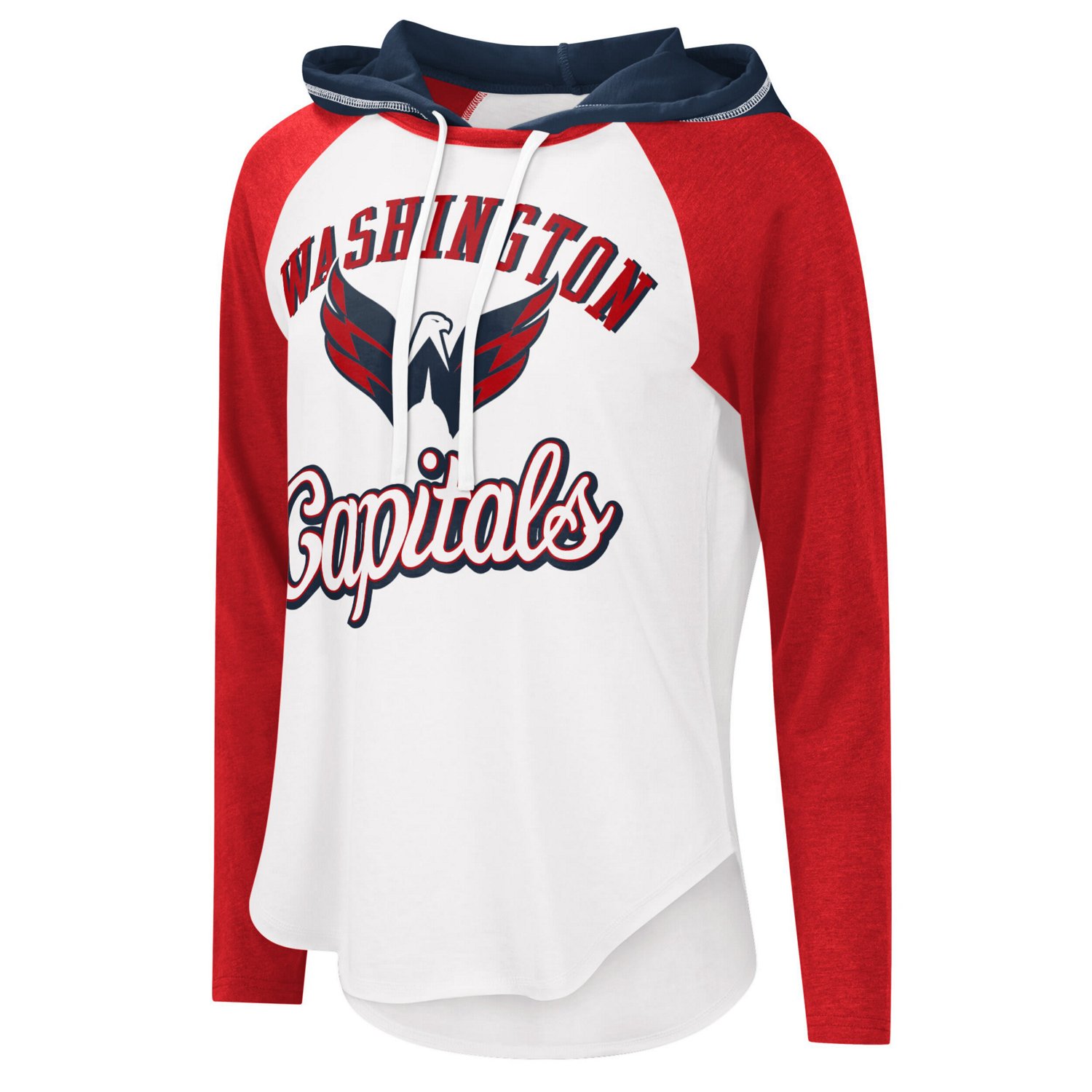 G-III Sports by Carl Banks Heather Red Washington Capitals MVP Raglan Lightweight Hooded T-Shirt - view number 2