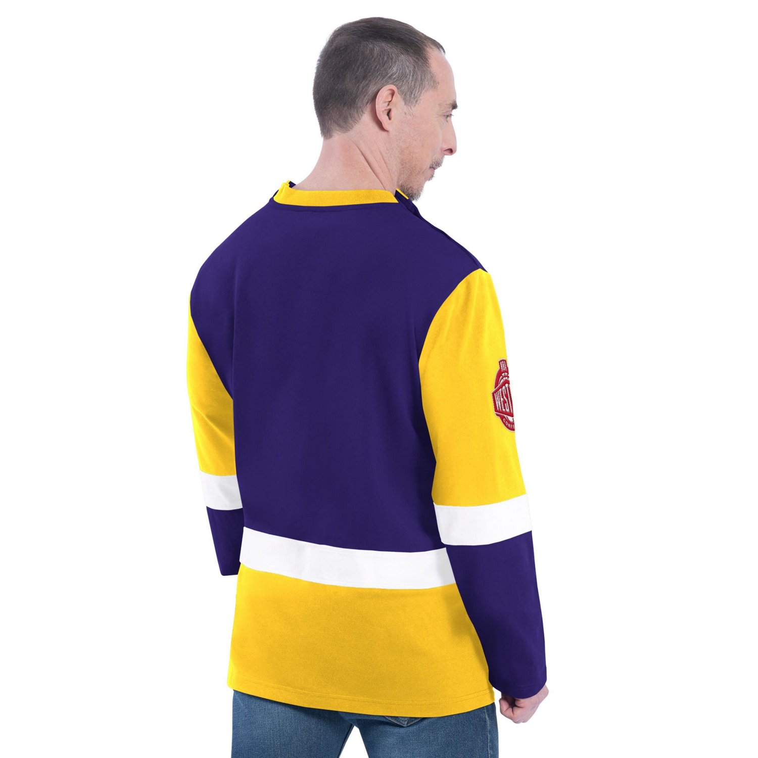 G-III Sports by Carl Banks Los Angeles Lakers Adaptive Rugby Long Sleeve Top - view number 3