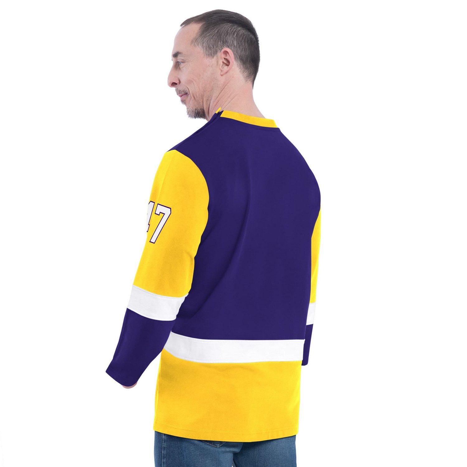 G-III Sports by Carl Banks Los Angeles Lakers Adaptive Rugby Long Sleeve Top
