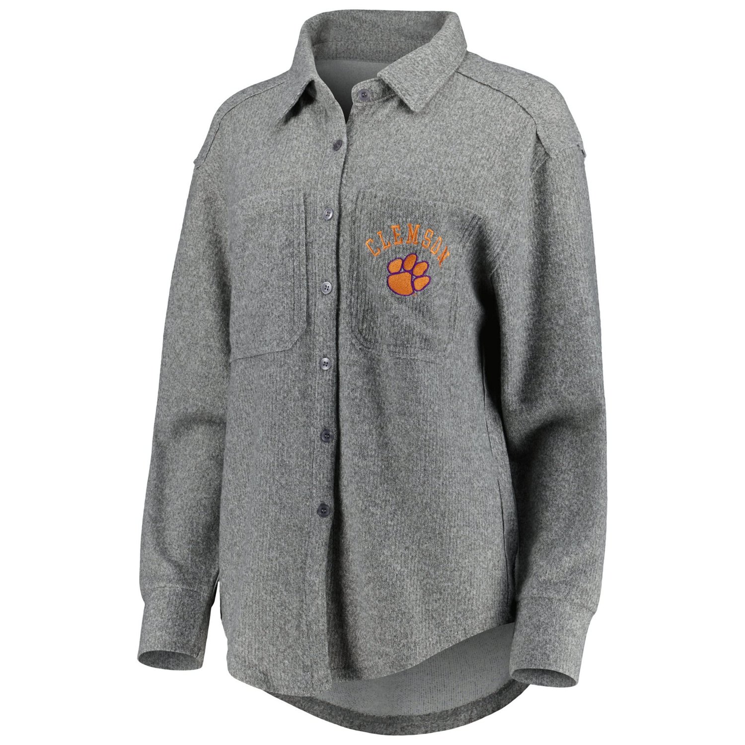 Gameday Couture Clemson Tigers Switch It Up Tri-Blend Button-Up Shacket - view number 2
