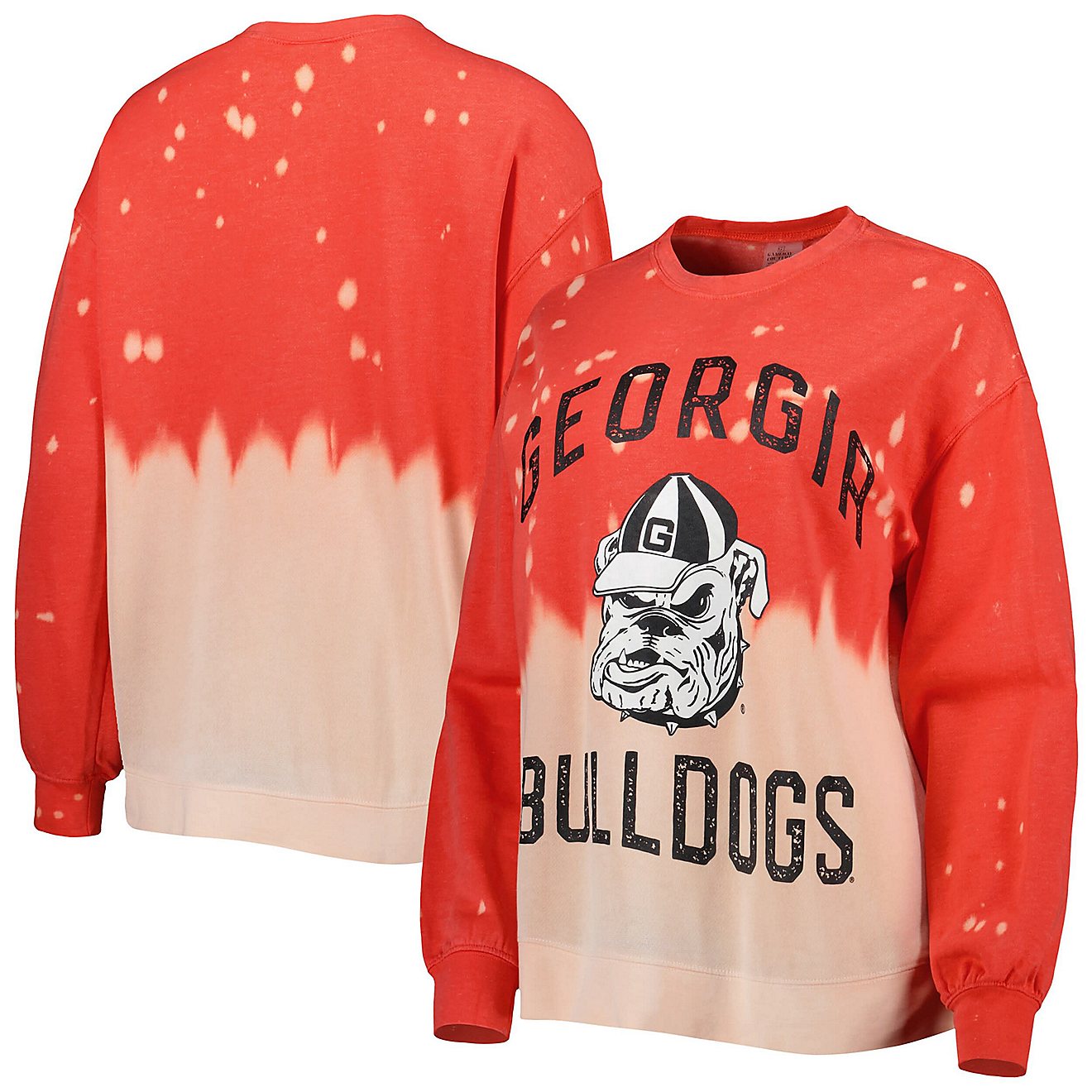 Gameday Couture Georgia Bulldogs Twice As Nice Faded Dip-Dye Pullover Long Sleeve Top                                            - view number 1