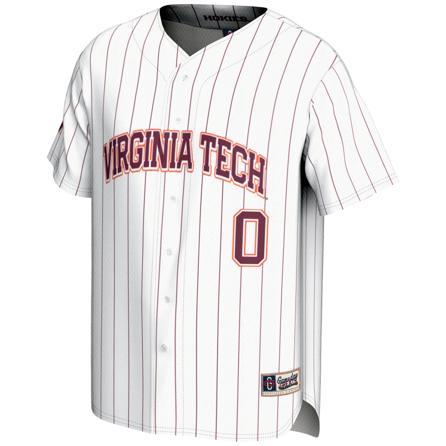 GameDay Greats 0 Virginia Tech Hokies Lightweight Baseball Fashion Jersey - view number 2