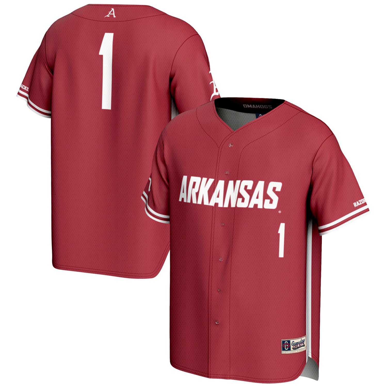GameDay Greats 1 Arkansas Razorbacks Lightweight Baseball Jersey