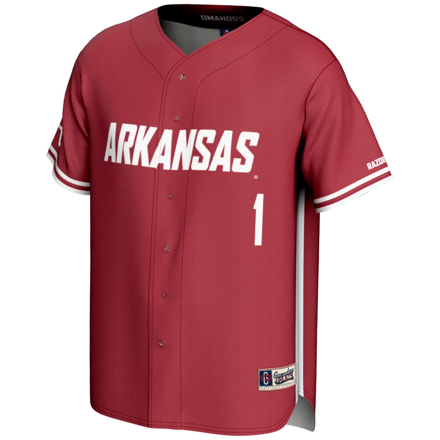 GameDay Greats 1 Arkansas Razorbacks Lightweight Baseball Jersey                                                                 - view number 2