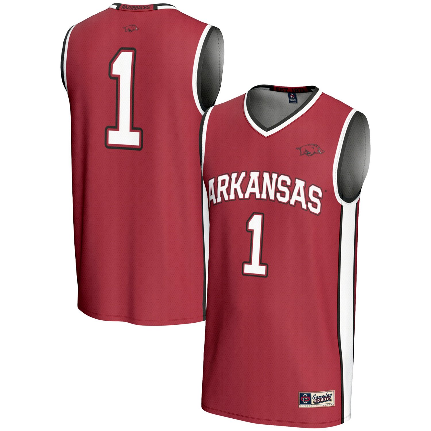 GameDay Greats 1 Arkansas Razorbacks Lightweight Basketball Jersey