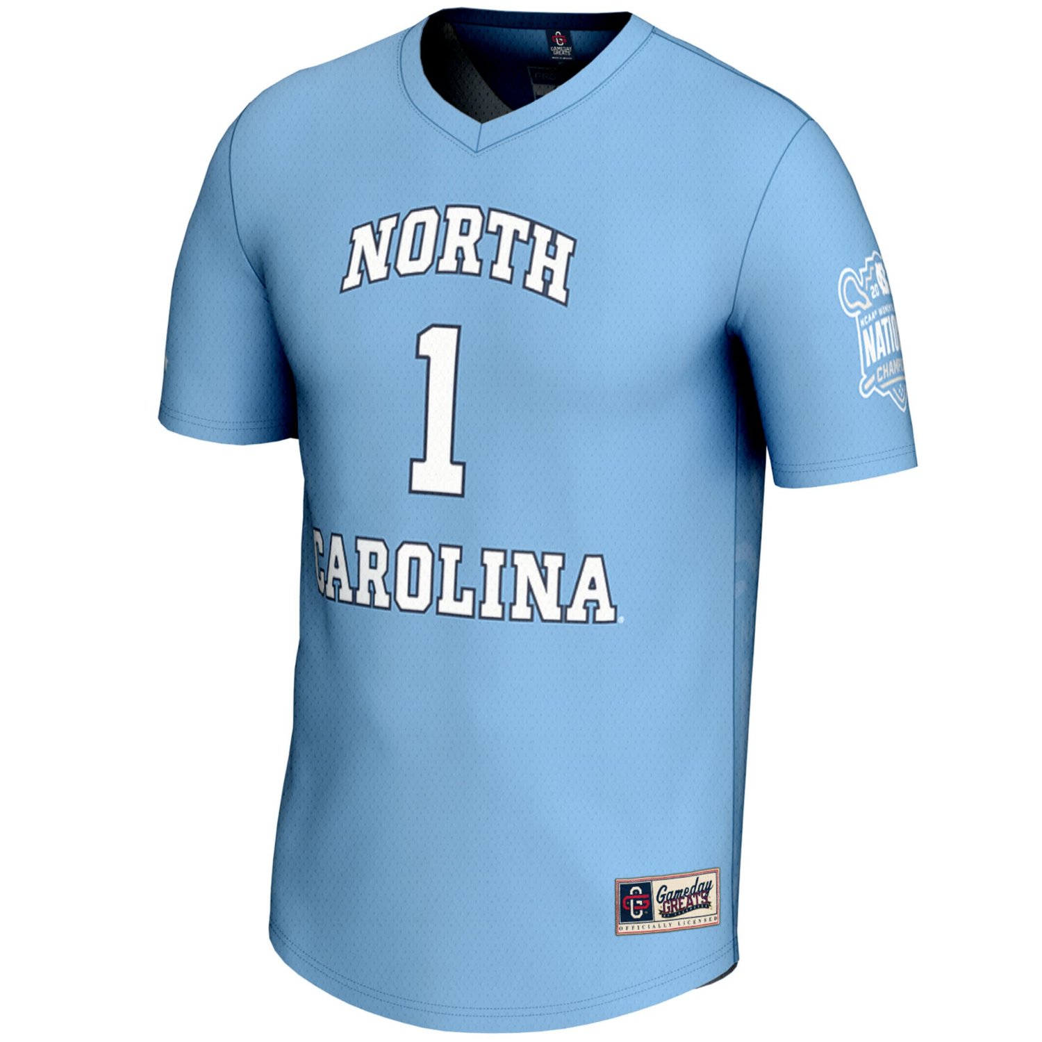 GameDay Greats 1 Carolina North Carolina Tar Heels 2025 NCAA Women's Lacrosse National Champions Lightweight Fashion Jersey - view number 2