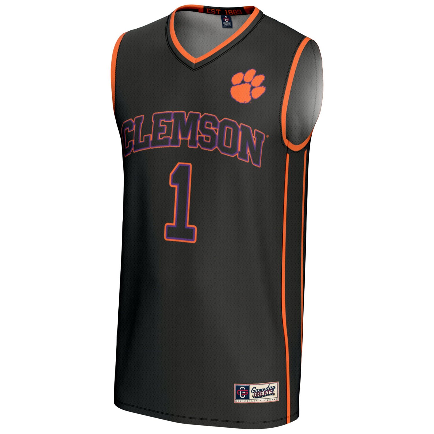 GameDay Greats 1 Clemson Tigers Lightweight Basketball Jersey