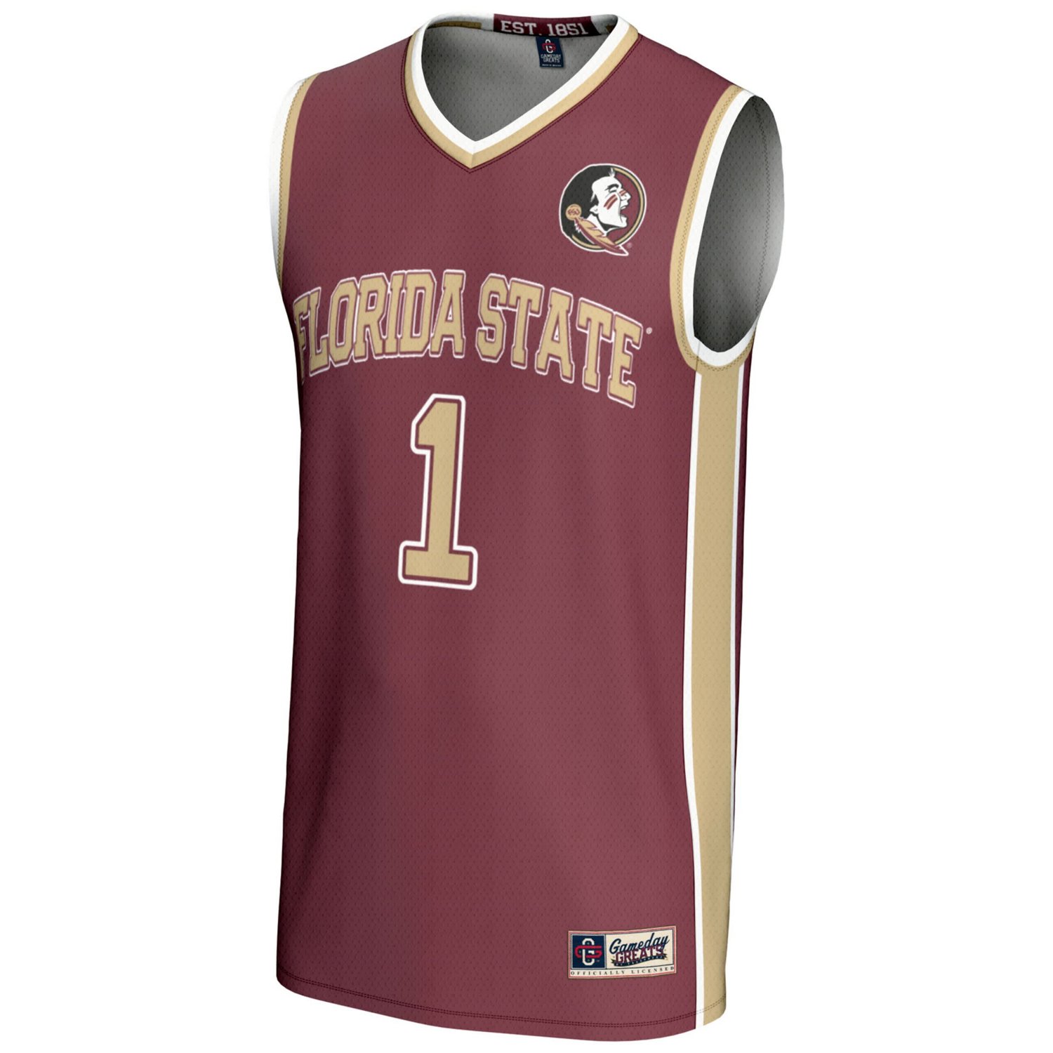 GameDay Greats 1 Florida State Seminoles Lightweight Basketball Jersey                                                           - view number 2