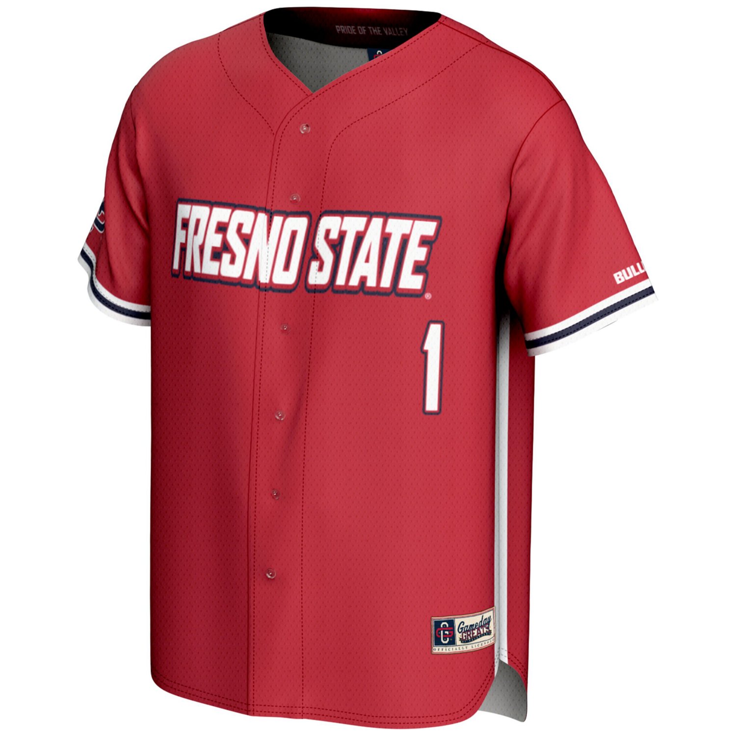 GameDay Greats 1 Fresno State Bulldogs Lightweight Baseball Jersey - view number 2