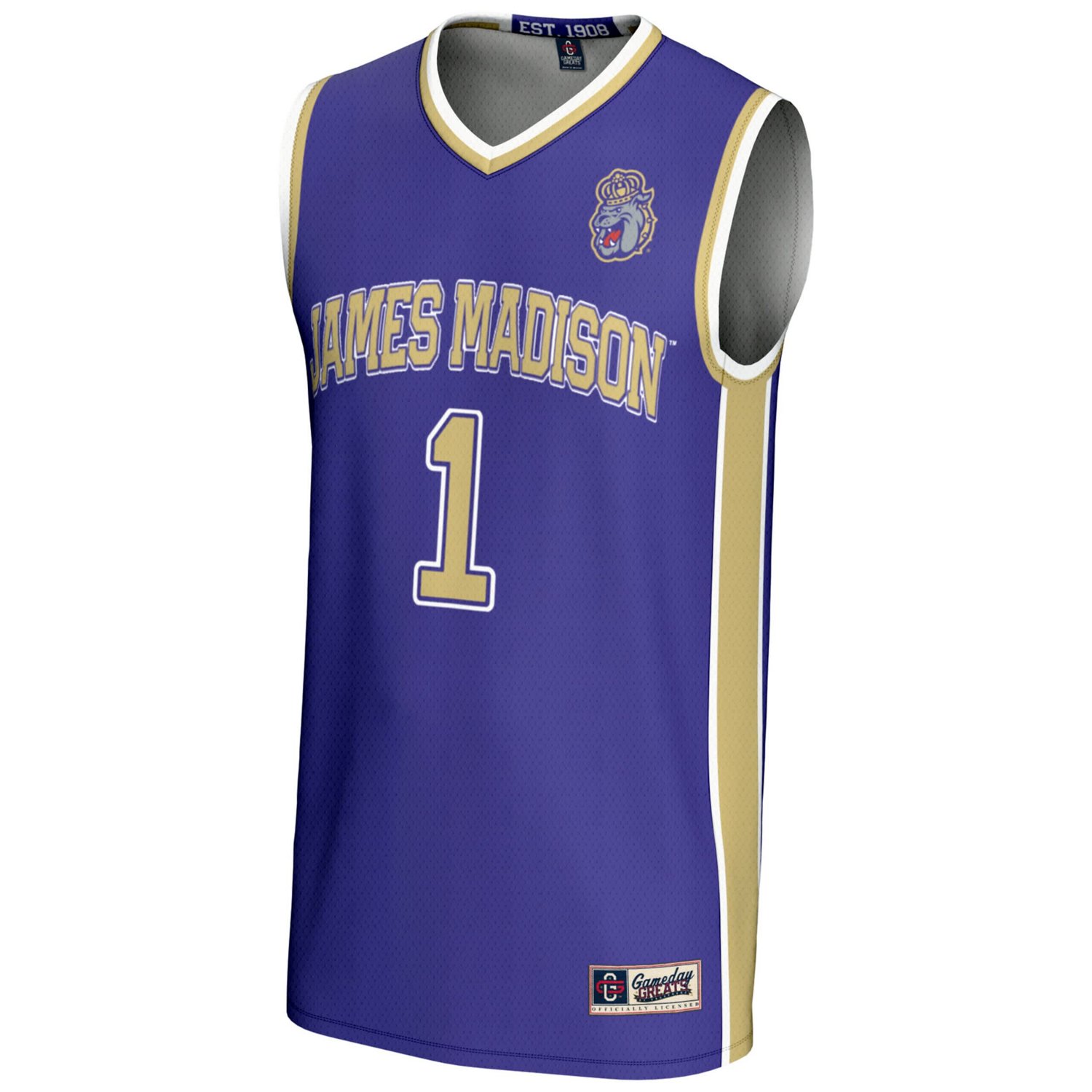 GameDay Greats 1 James Madison Dukes Lightweight Basketball Jersey - view number 2