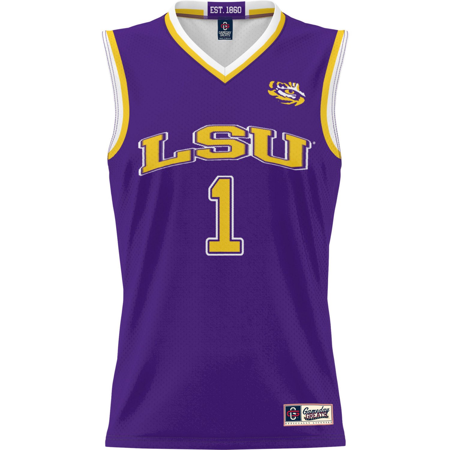 GameDay Greats 1 LSU Tigers Lightweight Basketball Jersey