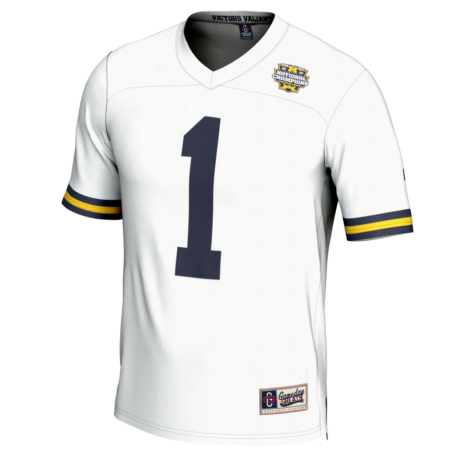 GameDay Greats 1 Michigan Wolverines College Football Playoff 2023 National Champions Lightweight Fashion Jersey - view number 2