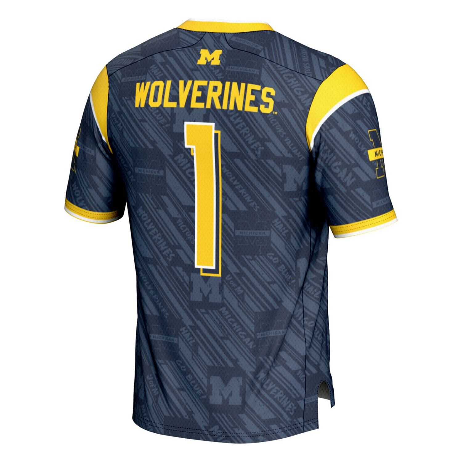 GameDay Greats 1 Michigan Wolverines Highlight Print Football Fashion Jersey - view number 3