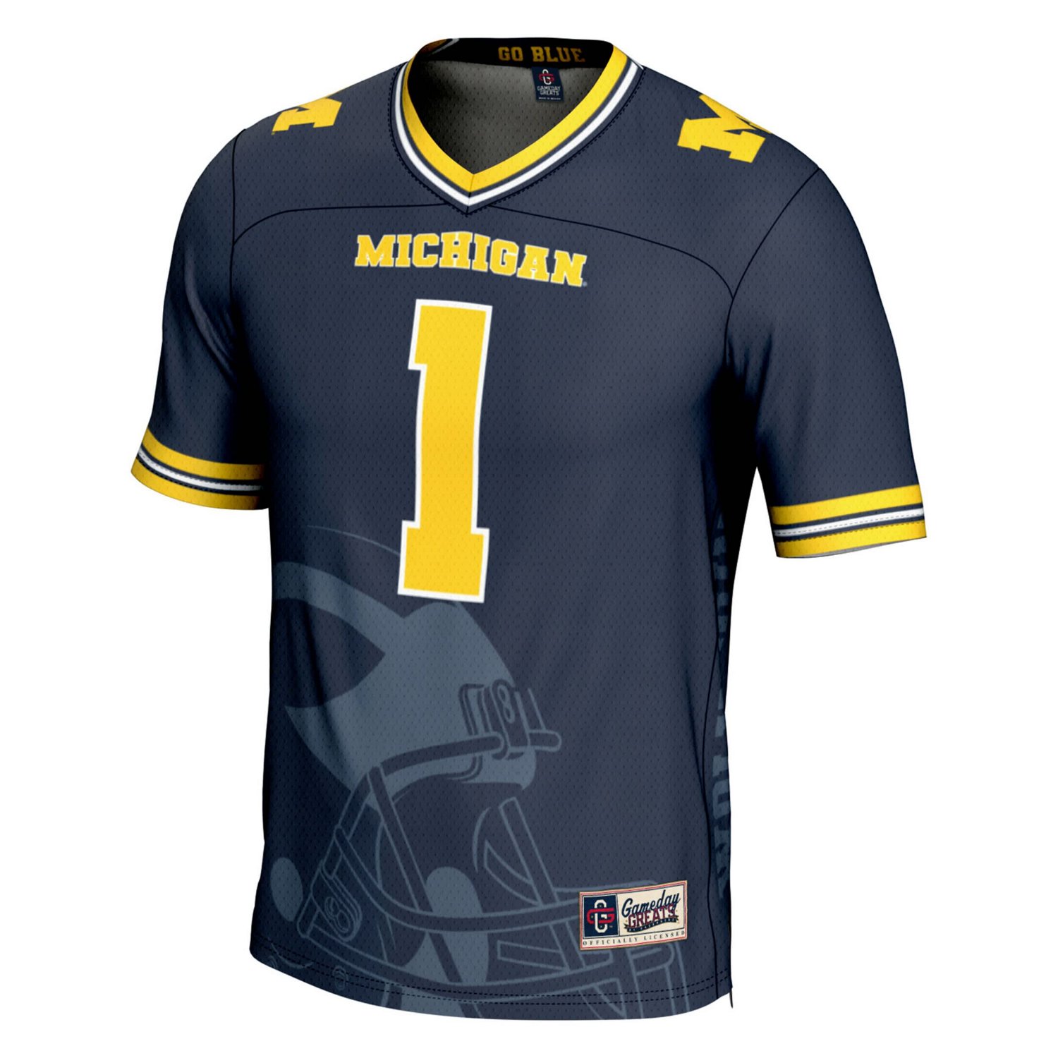 GameDay Greats 1 Michigan Wolverines Icon Print Football Fashion Jersey - view number 2