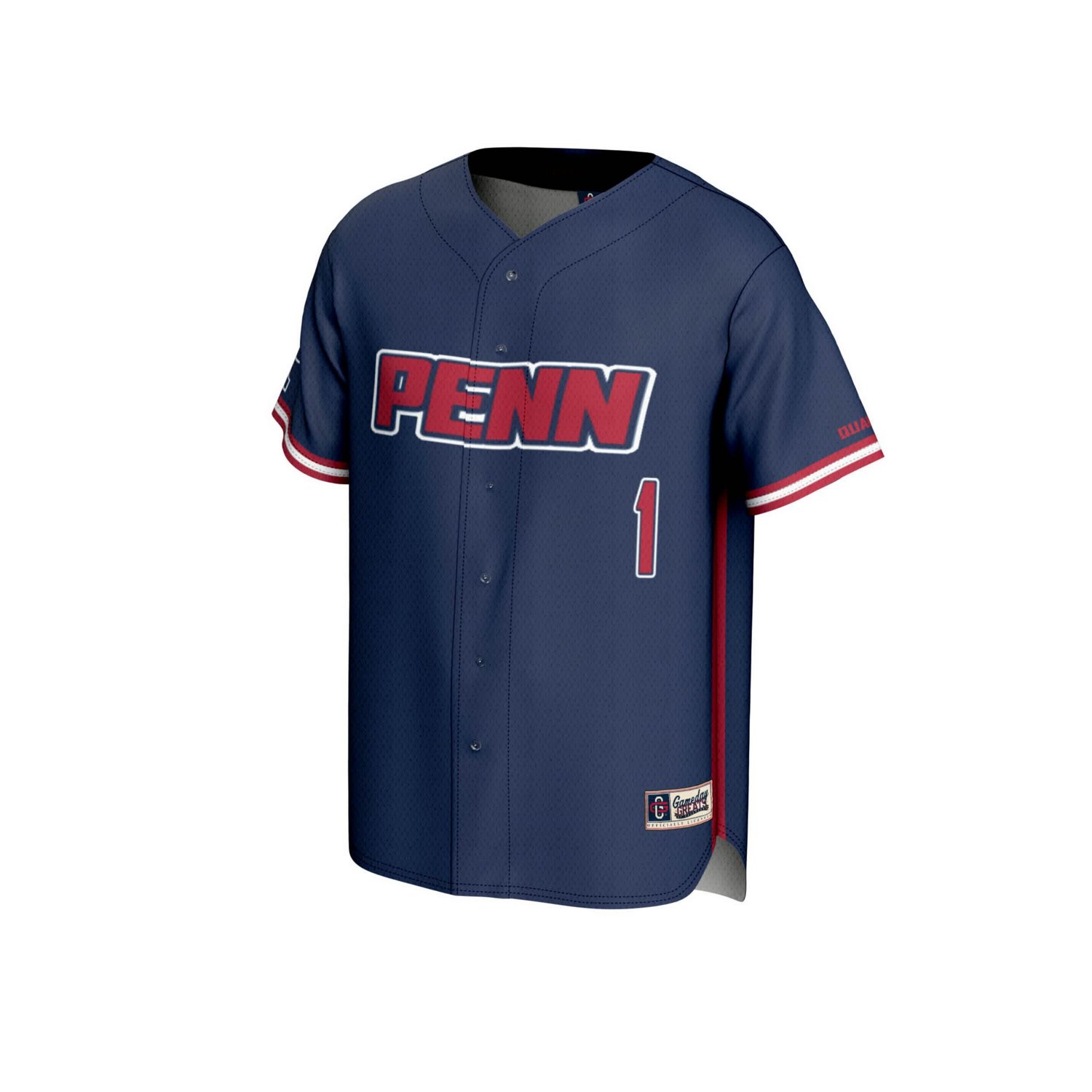 GameDay Greats 1 Pennsylvania Quakers Lightweight Baseball Jersey - view number 2