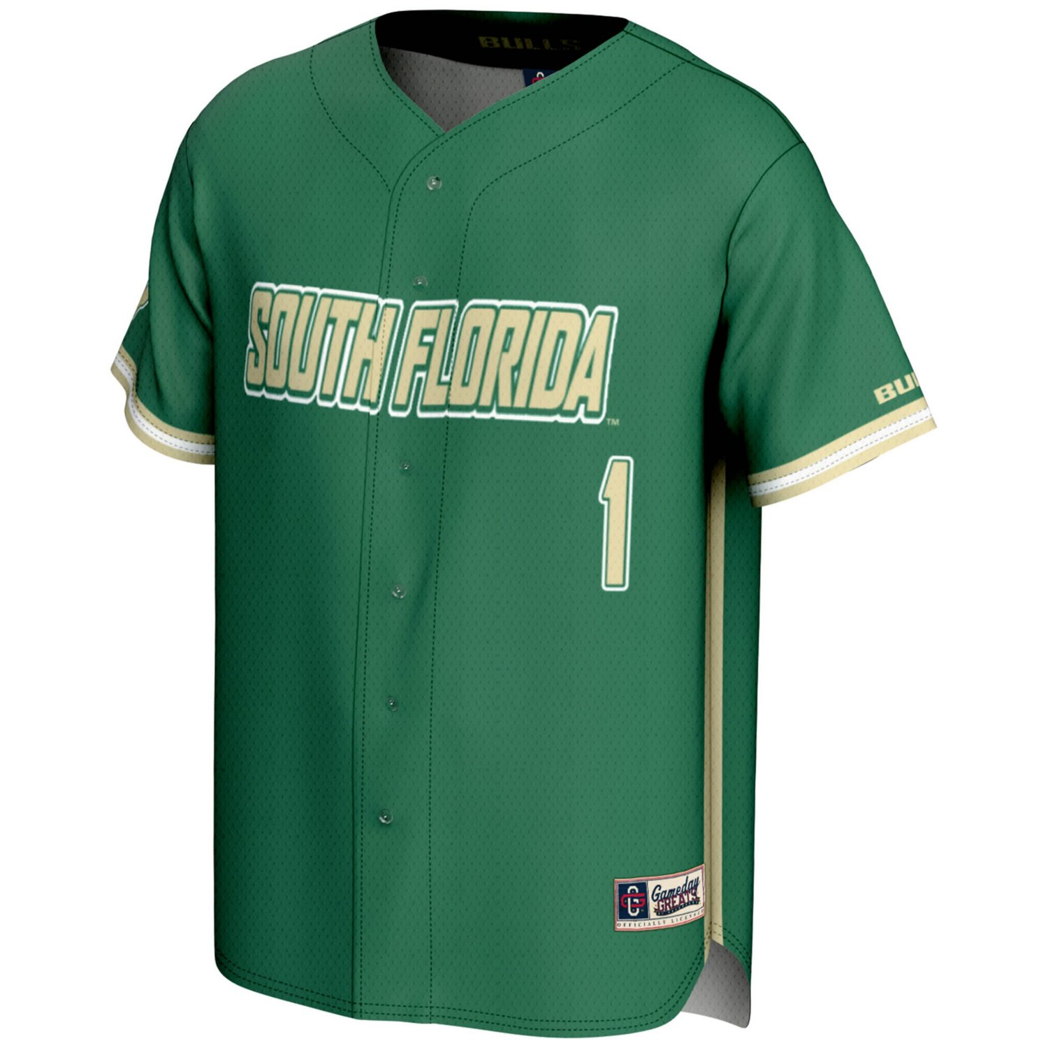 GameDay Greats 1 South Florida Bulls Lightweight Baseball Fashion Jersey - view number 2