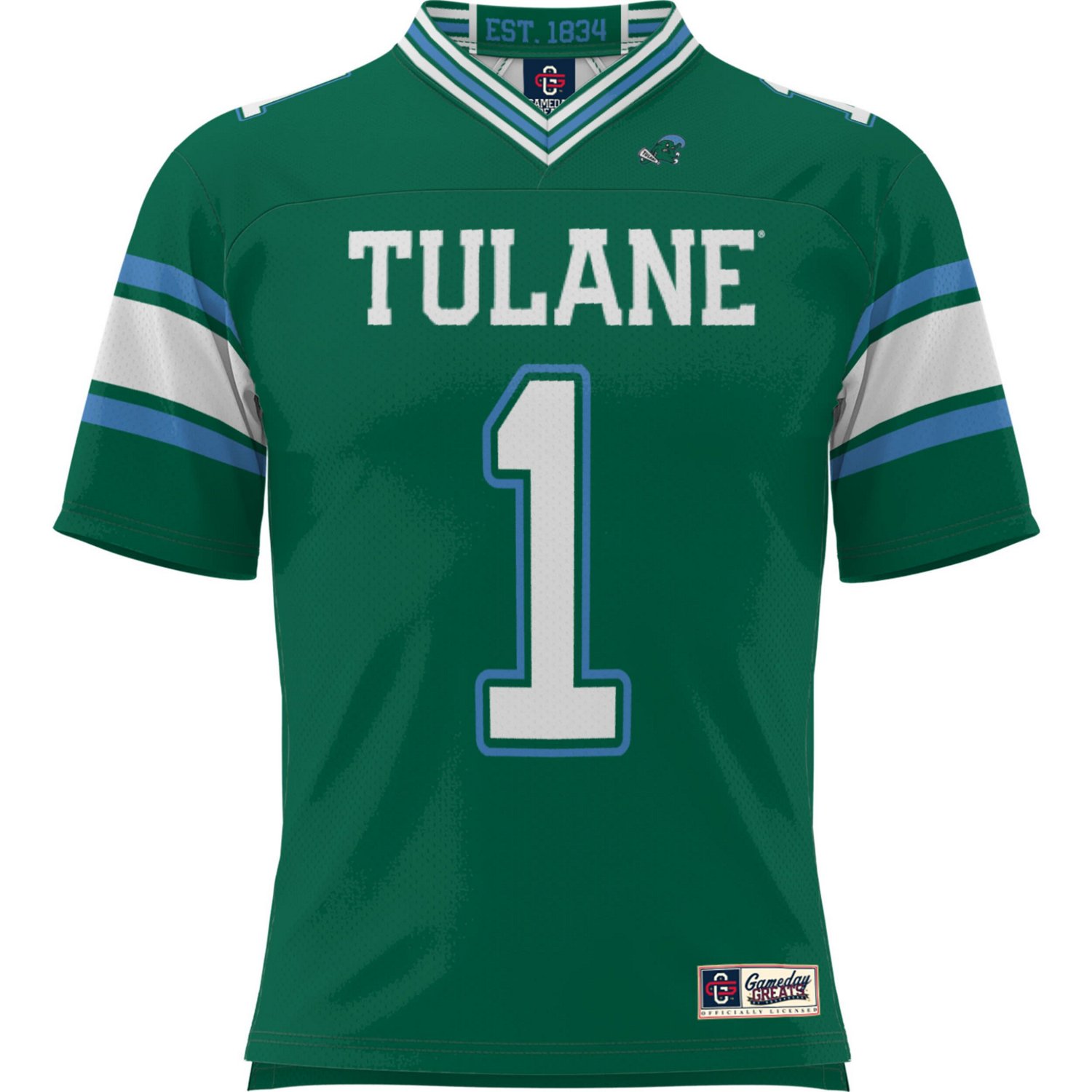 GameDay Greats 1 Tulane Wave Football Jersey - view number 2