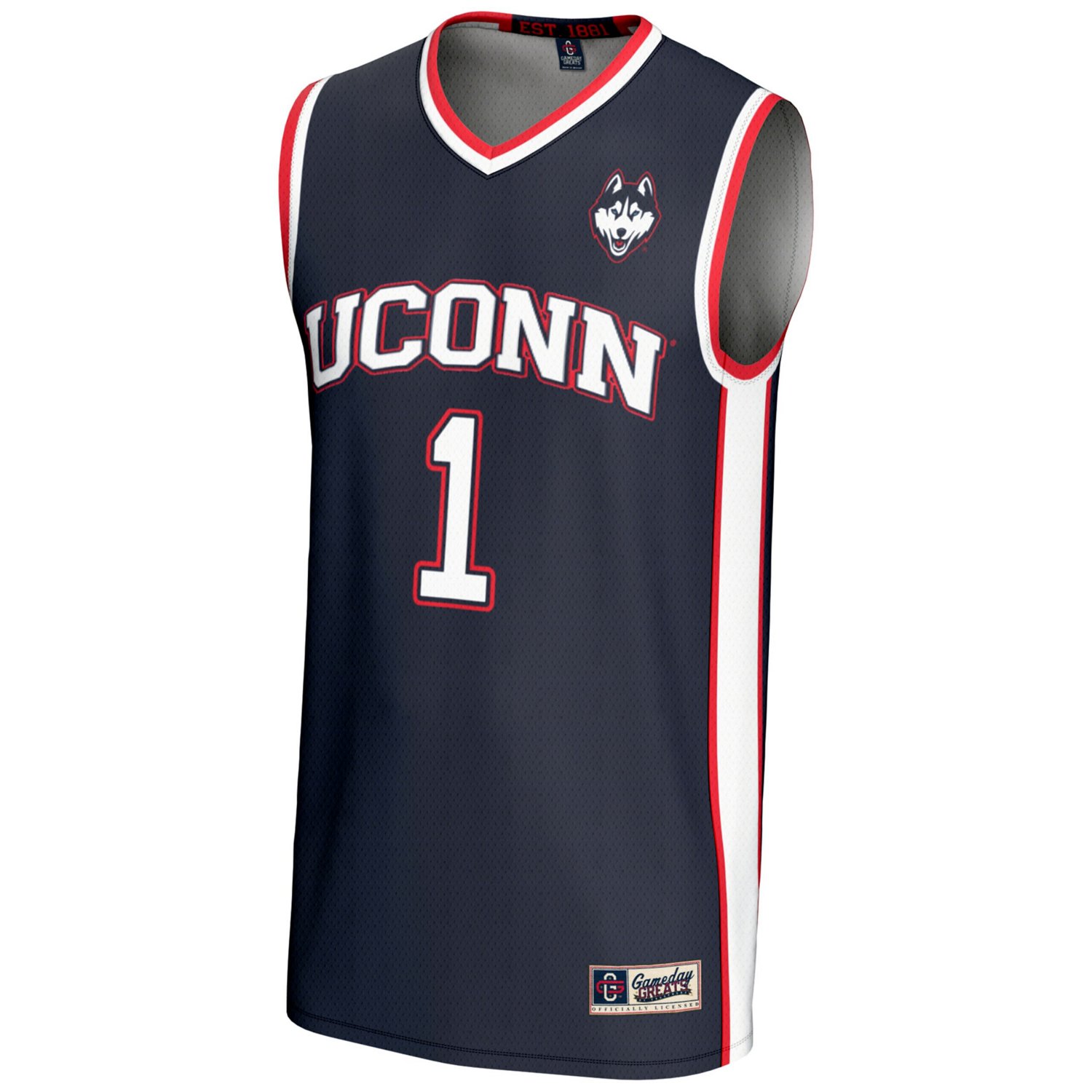GameDay Greats 1 UConn Huskies Lightweight Basketball Jersey - view number 2