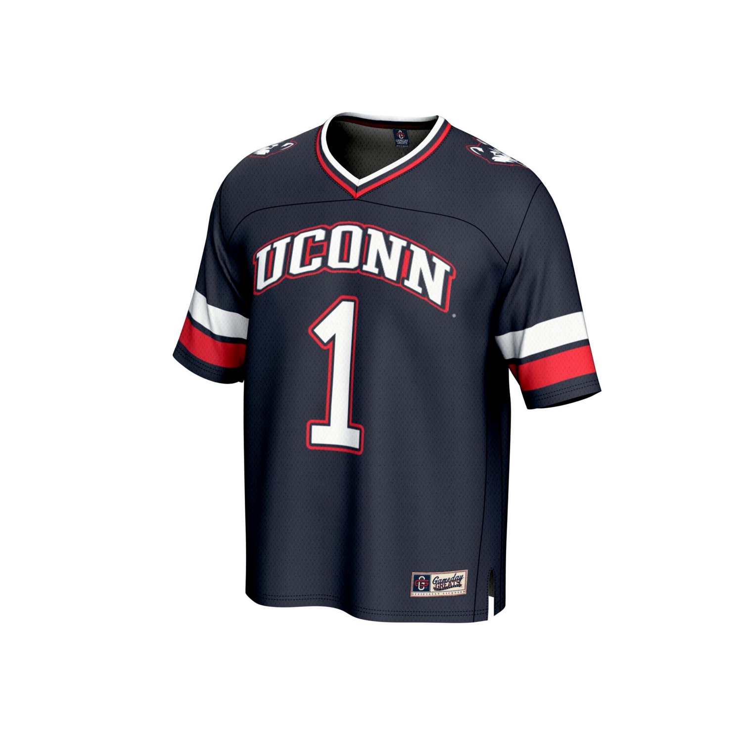 GameDay Greats 1 UConn Huskies Lightweight Collegiate Football Fashion Jersey - view number 2