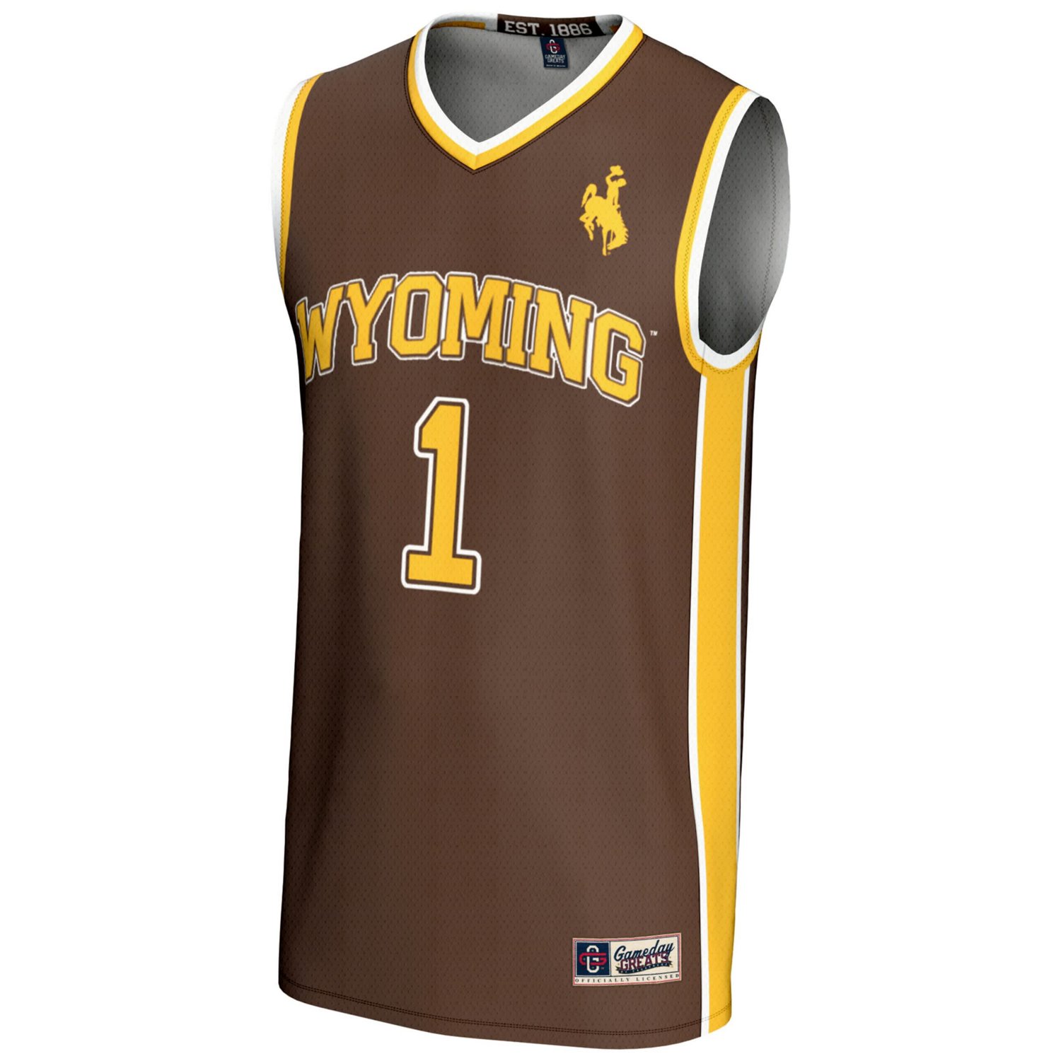 GameDay Greats 1 Wyoming Cowboys Lightweight Basketball Jersey - view number 2