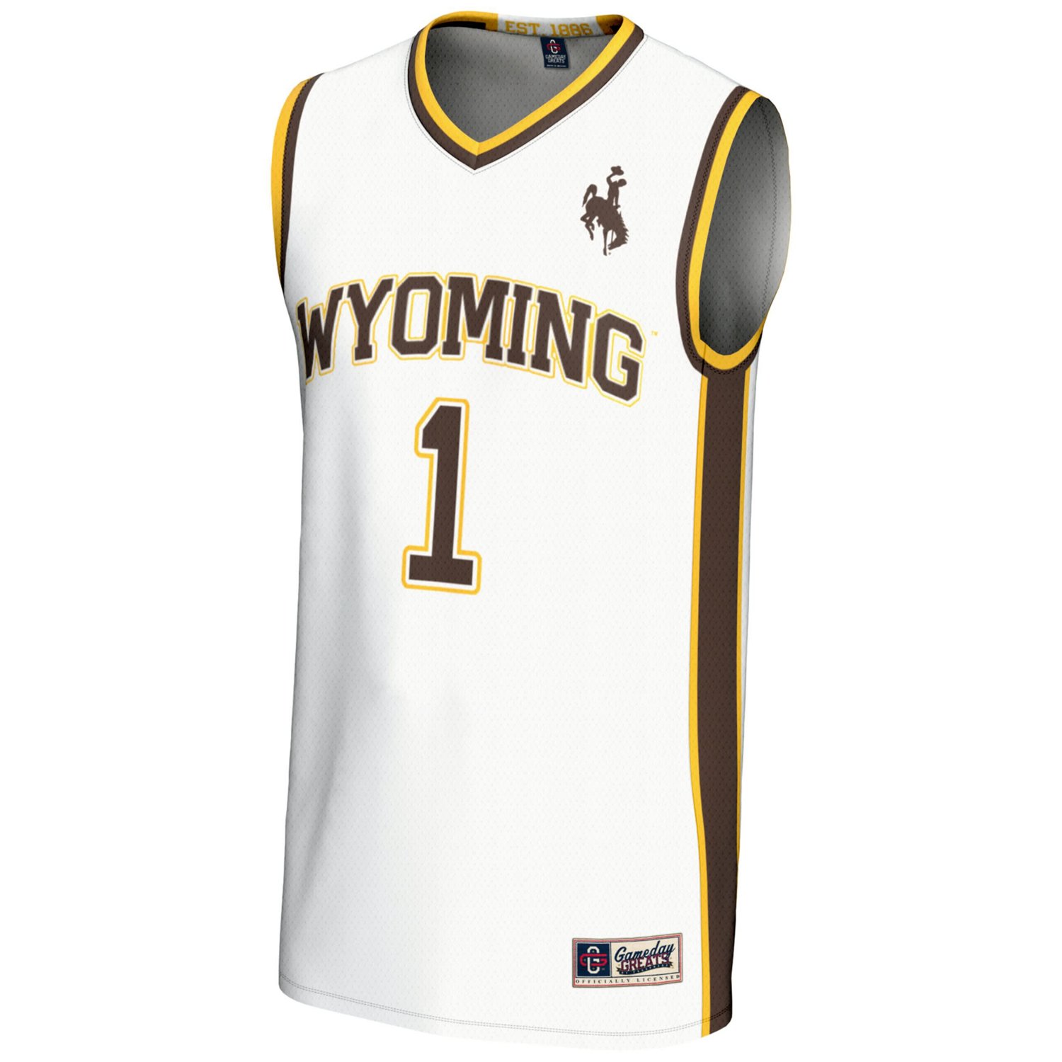 GameDay Greats 1 Wyoming Cowboys Lightweight Basketball Jersey - view number 2