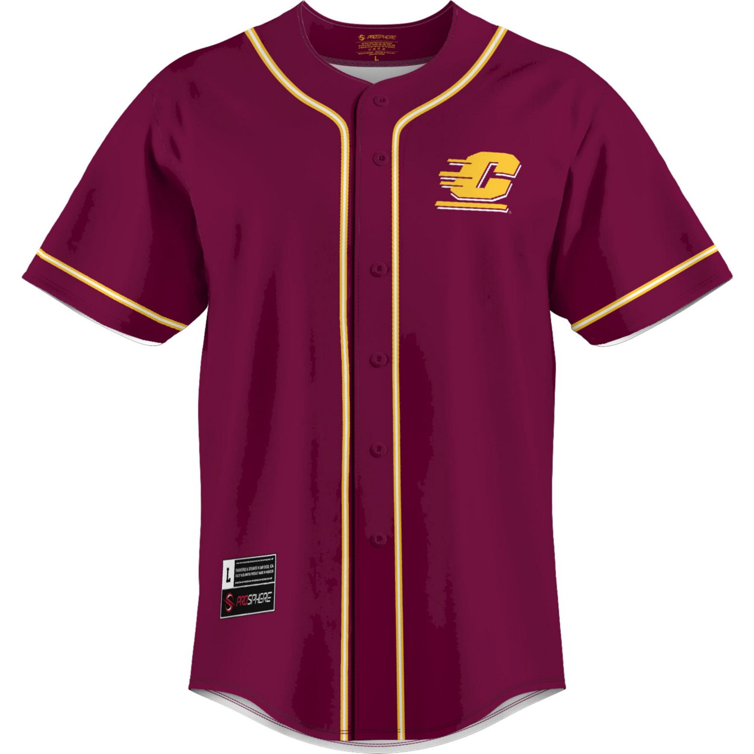GameDay Greats Central Michigan Chippewas Lightweight Baseball Jersey - view number 2