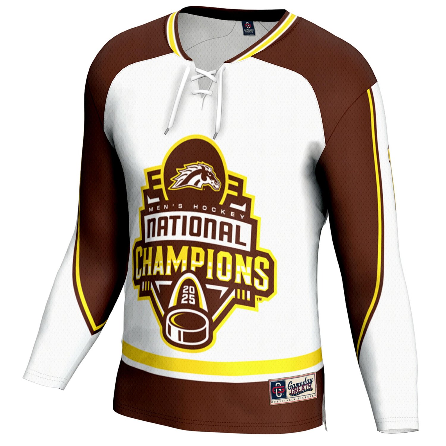 GameDay Greats Western Michigan Broncos 2025 NCAA Frozen Four Men's Ice Hockey National Champions Commemorative Fashion Jersey - view number 2