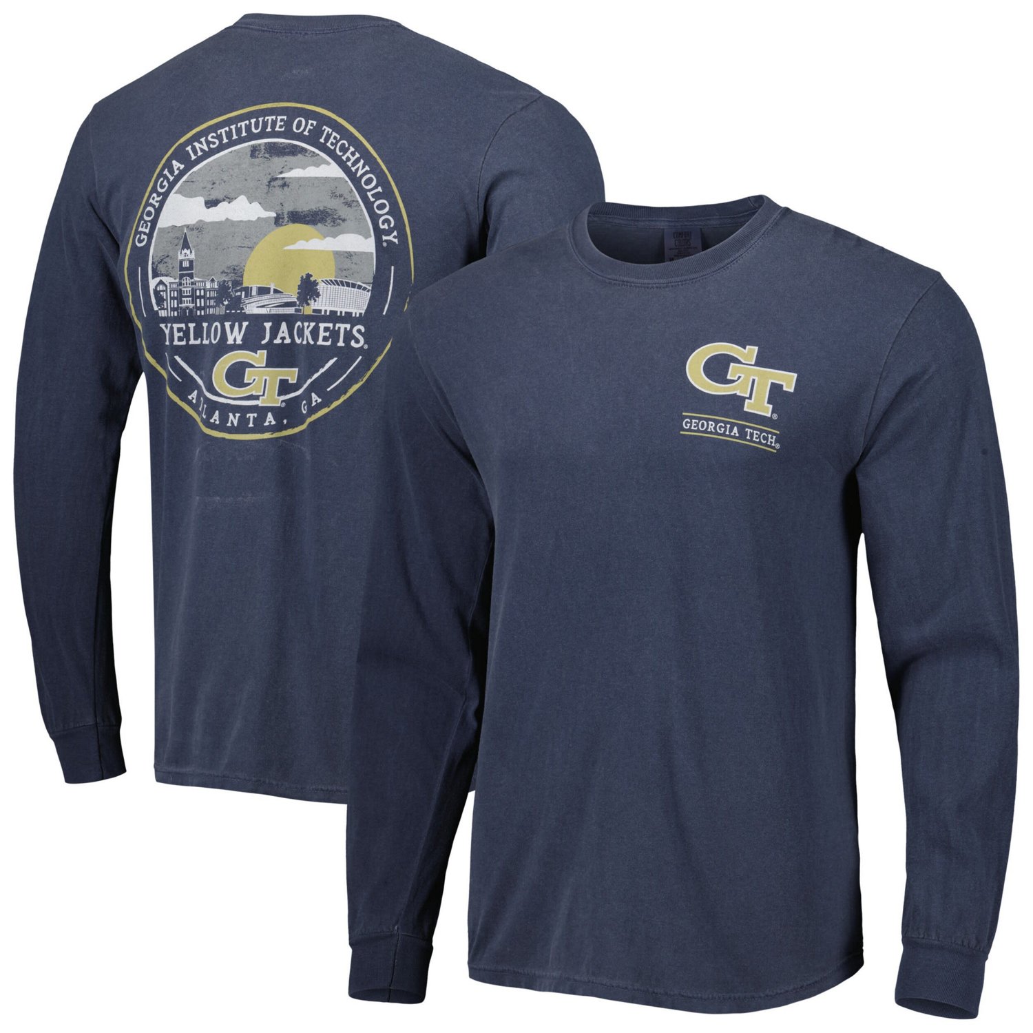 Georgia Tech Yellow Jackets Circle Campus Scene Long Sleeve T-Shirt