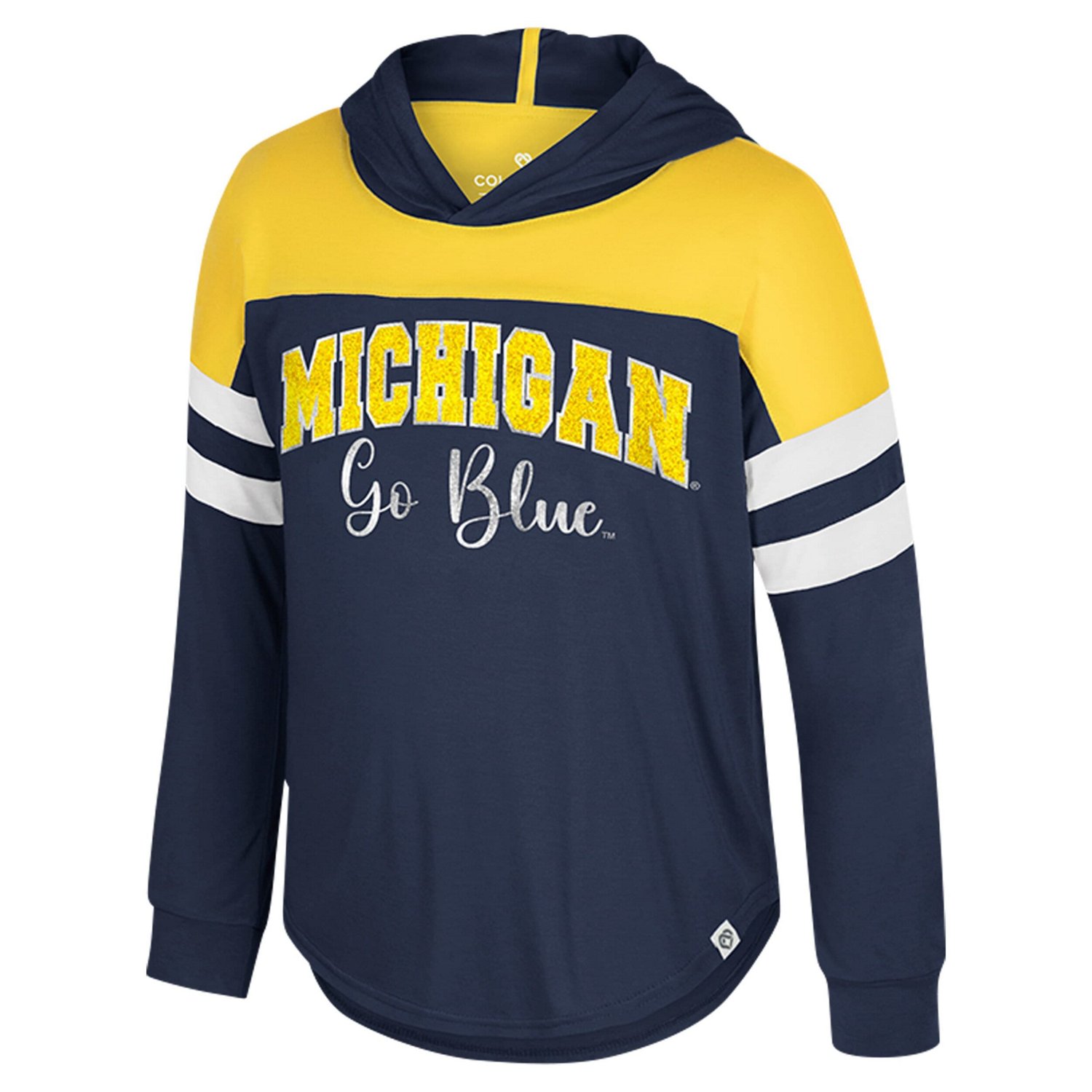 Girls Youth Colosseum Michigan Wolverines Reflection Hoodie Long Sleeve T-Shirt - view number 2