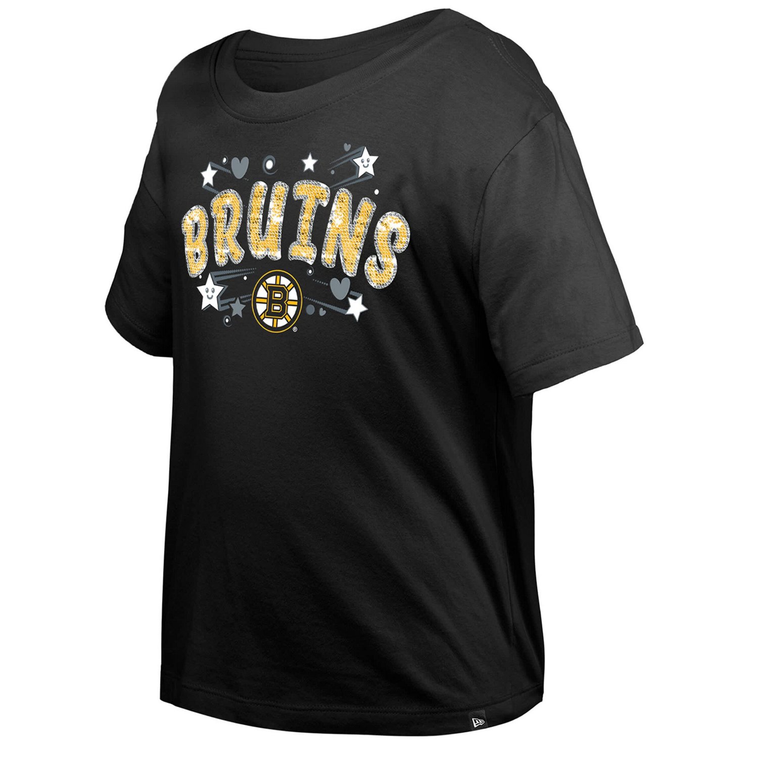 Girl's Youth New Era Boston Bruins Flip Sequin T-Shirt - view number 2