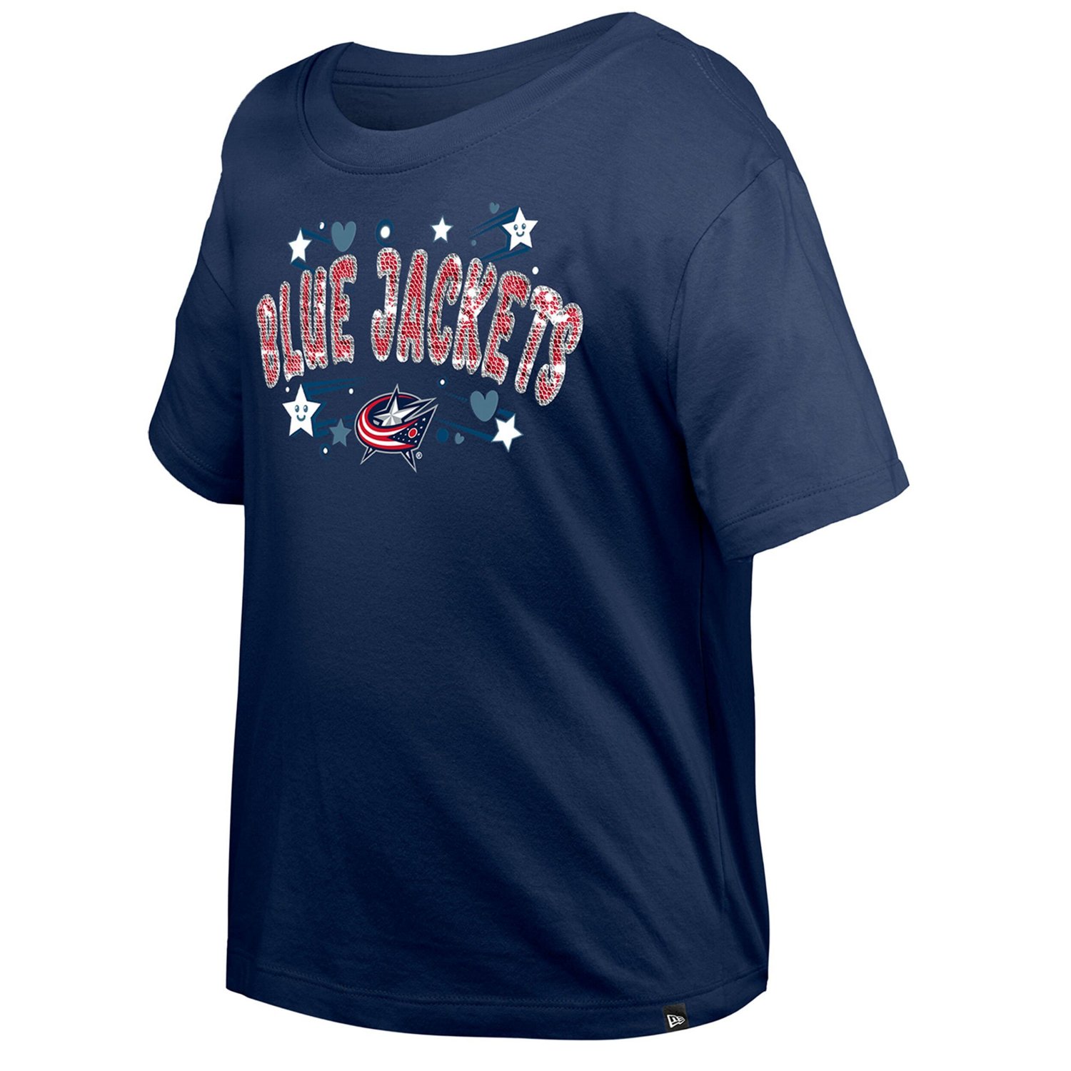 Girl's Youth New Era Columbus Blue Jackets Flip Sequin T-Shirt - view number 2