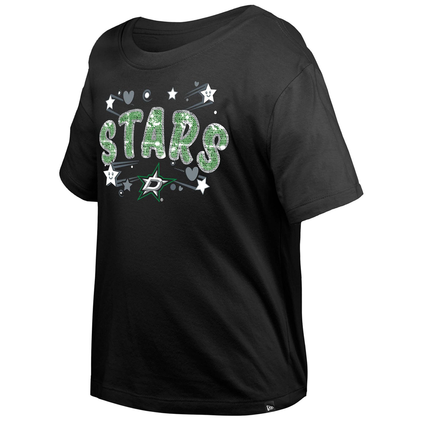 Girl's Youth New Era Dallas Stars Flip Sequin T-Shirt - view number 2