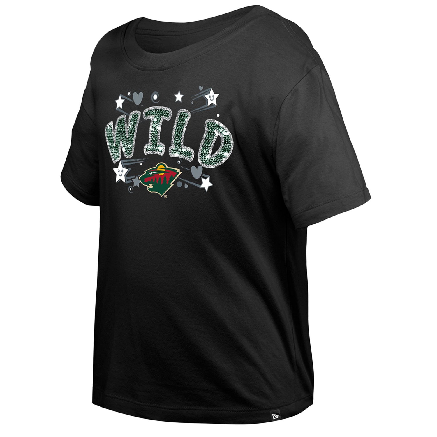 Girl's Youth New Era Minnesota Wild Flip Sequin T-Shirt - view number 2