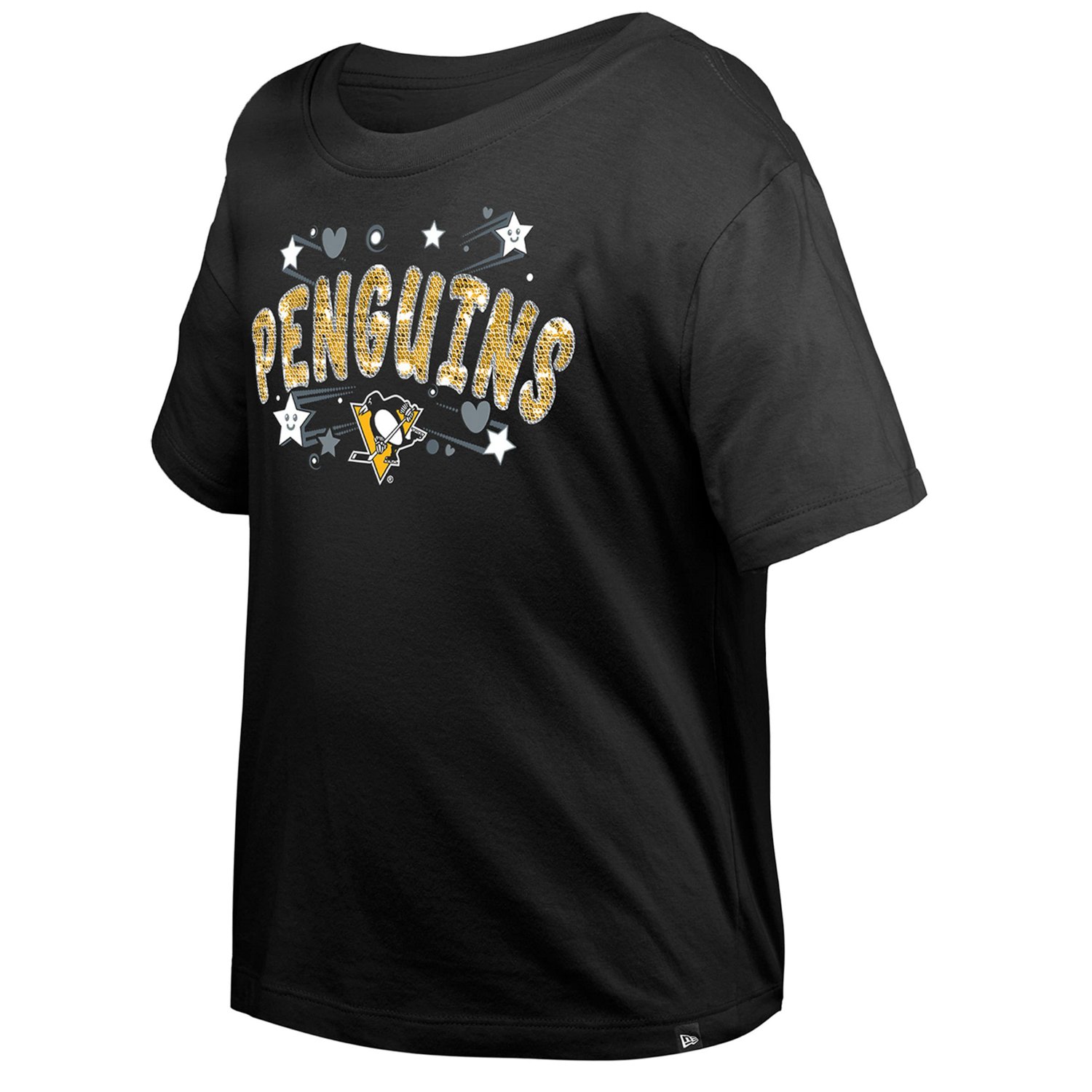 Girl's Youth New Era Pittsburgh Penguins Flip Sequin T-Shirt - view number 2