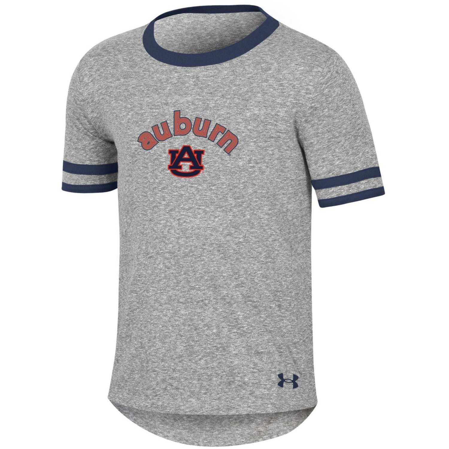 Girls Youth Under Armour Heathered Gray Auburn Tigers Siro Slub Novelty T-Shirt - view number 2