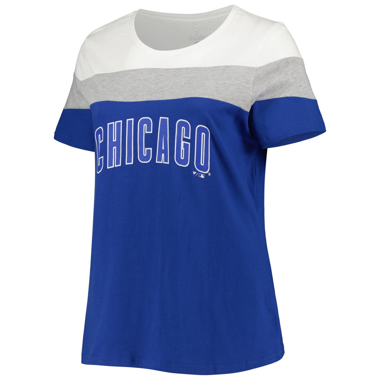 Heather Gray Chicago Cubs Plus Size Colorblock T-Shirt                                                                           - view number 2