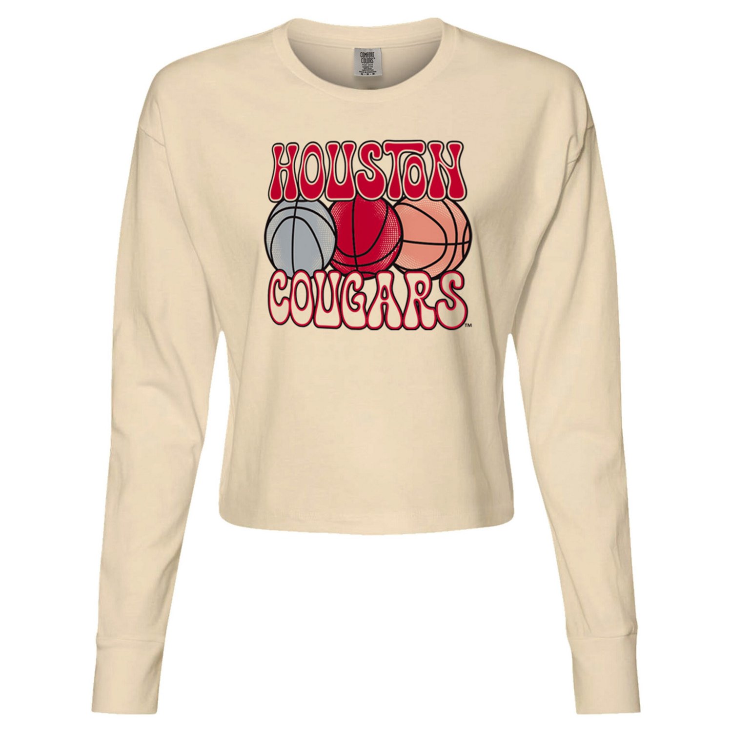 Houston Cougars Comfort Colors Basketball Cropped Long Sleeve T-Shirt - view number 2