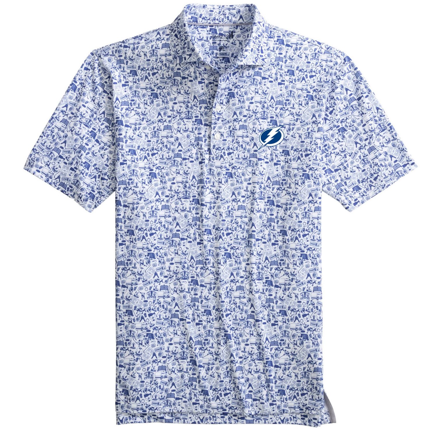 johnnie-O White Tampa Bay Lightning Slapshot Polo - view number 2