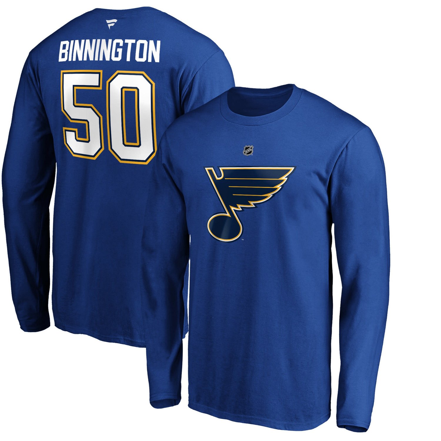 Jordan Binnington St Louis s Authentic Stack Name  Number Long Sleeve T-Shirt                                                    - view number 1