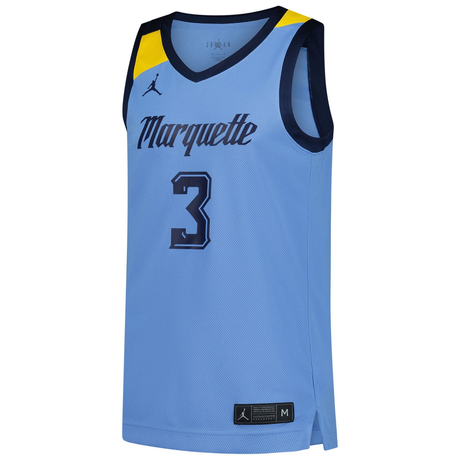 Jordan Brand 3 Marquette Golden Eagles Replica Basketball Jersey                                                                 - view number 2