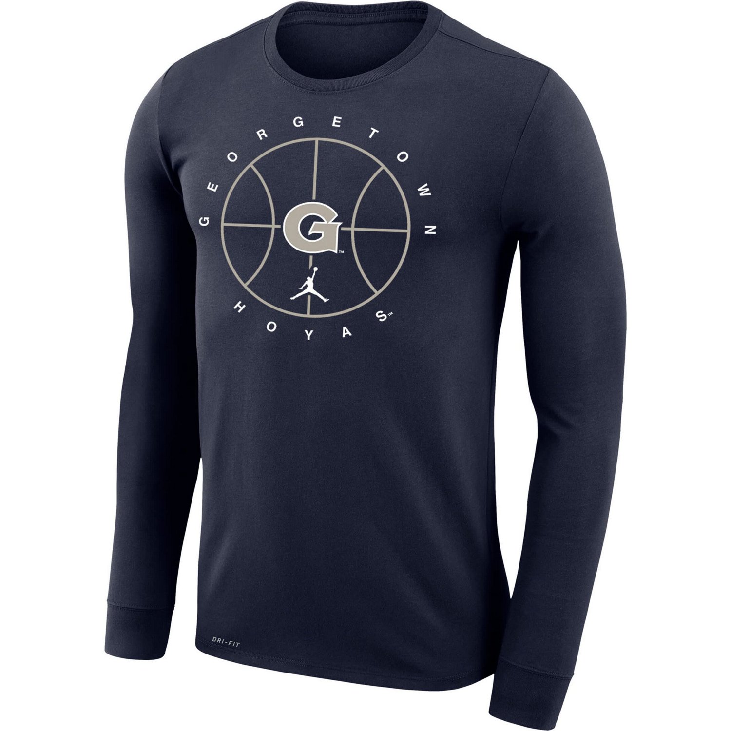 Jordan Brand Heathered Gray Georgetown Hoyas Basketball Icon Legend Performance Long Sleeve T-Shirt                              - view number 2