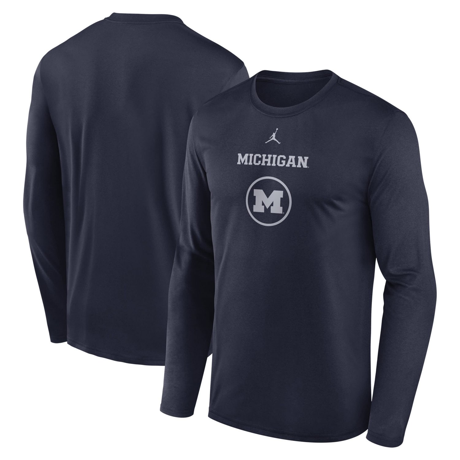 Jordan Brand Michigan Wolverines 2024 On-Court Basketball Practice Legend Performance Long Sleeve T-Shirt