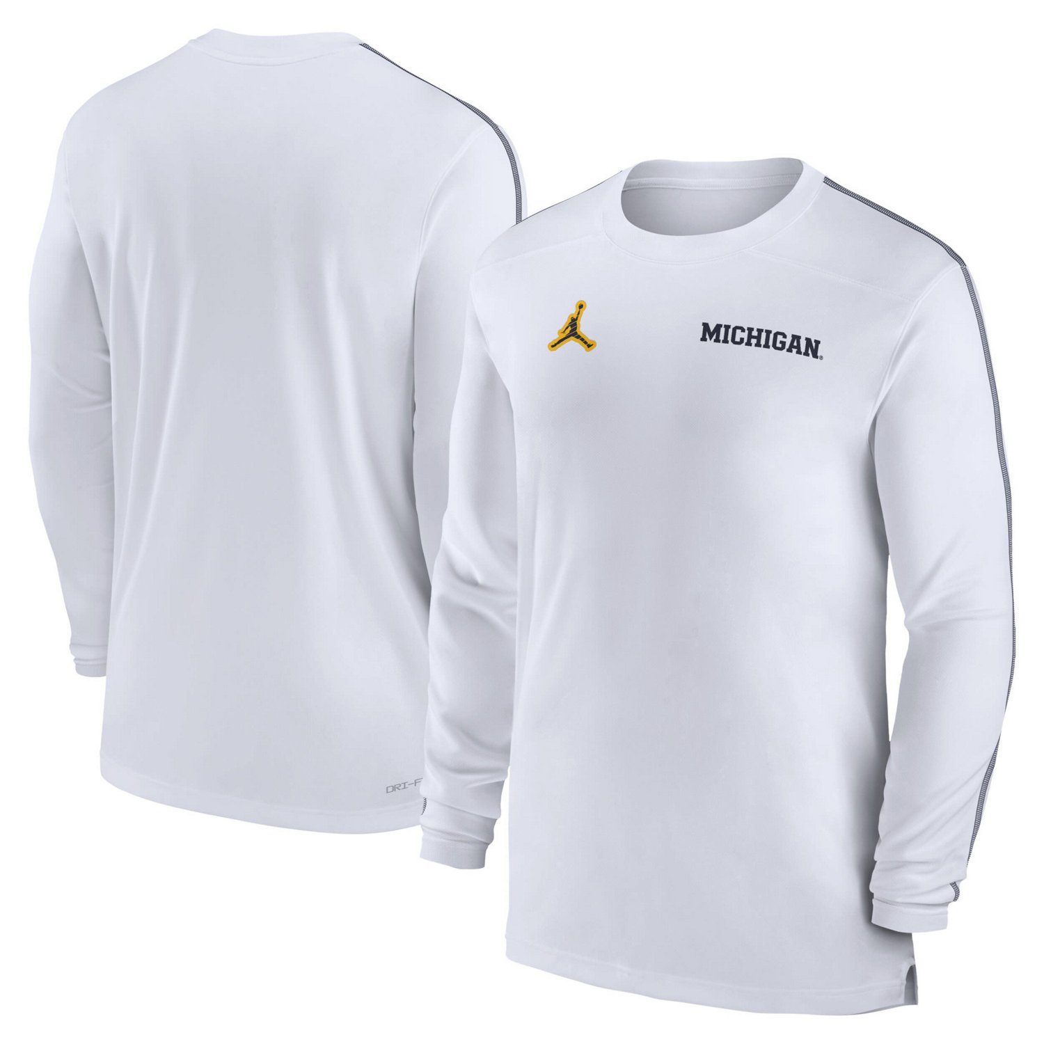 Jordan Brand Michigan Wolverines 2024 Sideline Coach UV Performance Long Sleeve T-Shirt