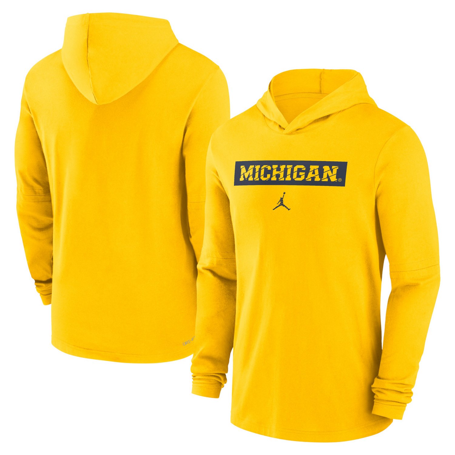 Jordan Brand Michigan Wolverines 2024 Sideline Hoodie Performance Long Sleeve T-Shirt