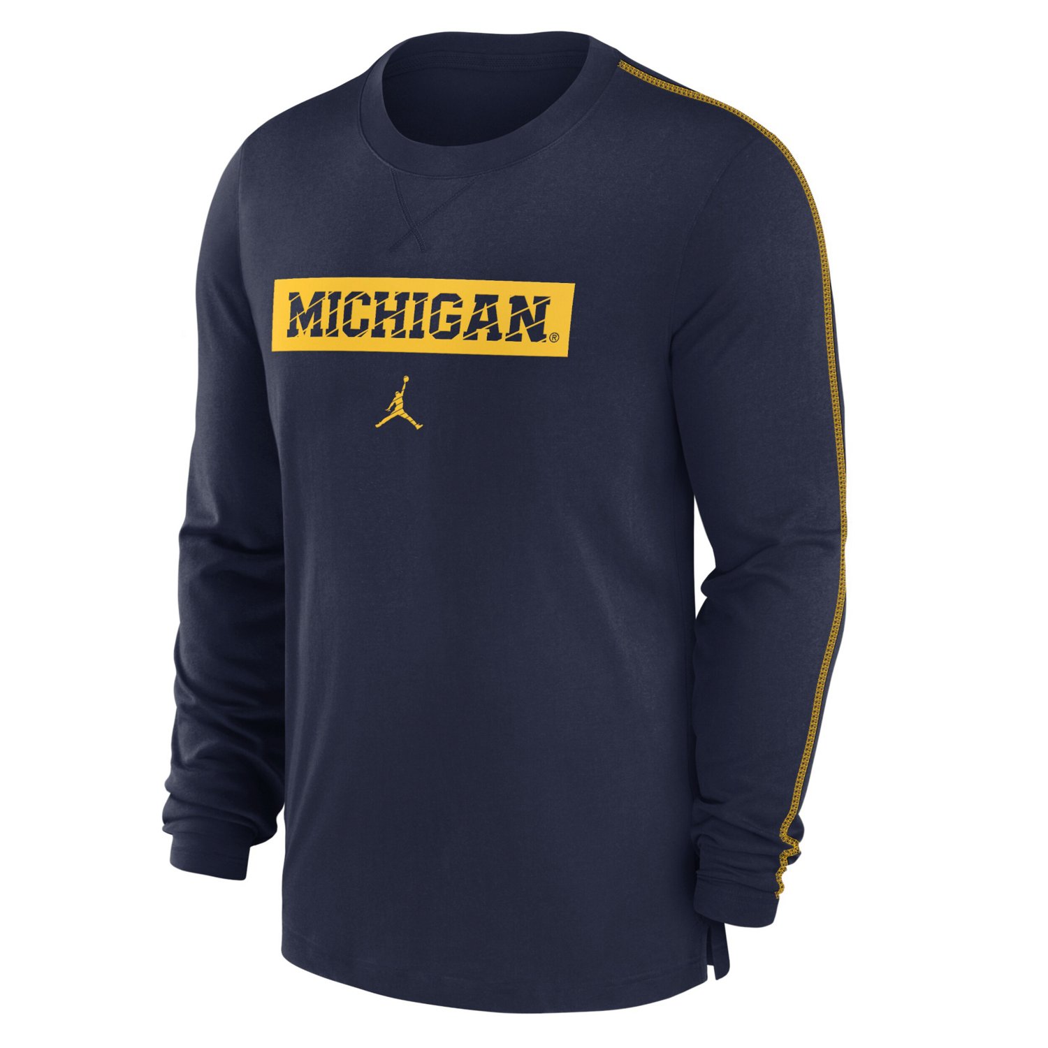 Jordan Brand Michigan Wolverines 2024 Sideline Player Tri-Blend Performance Long Sleeve T-Shirt - view number 2