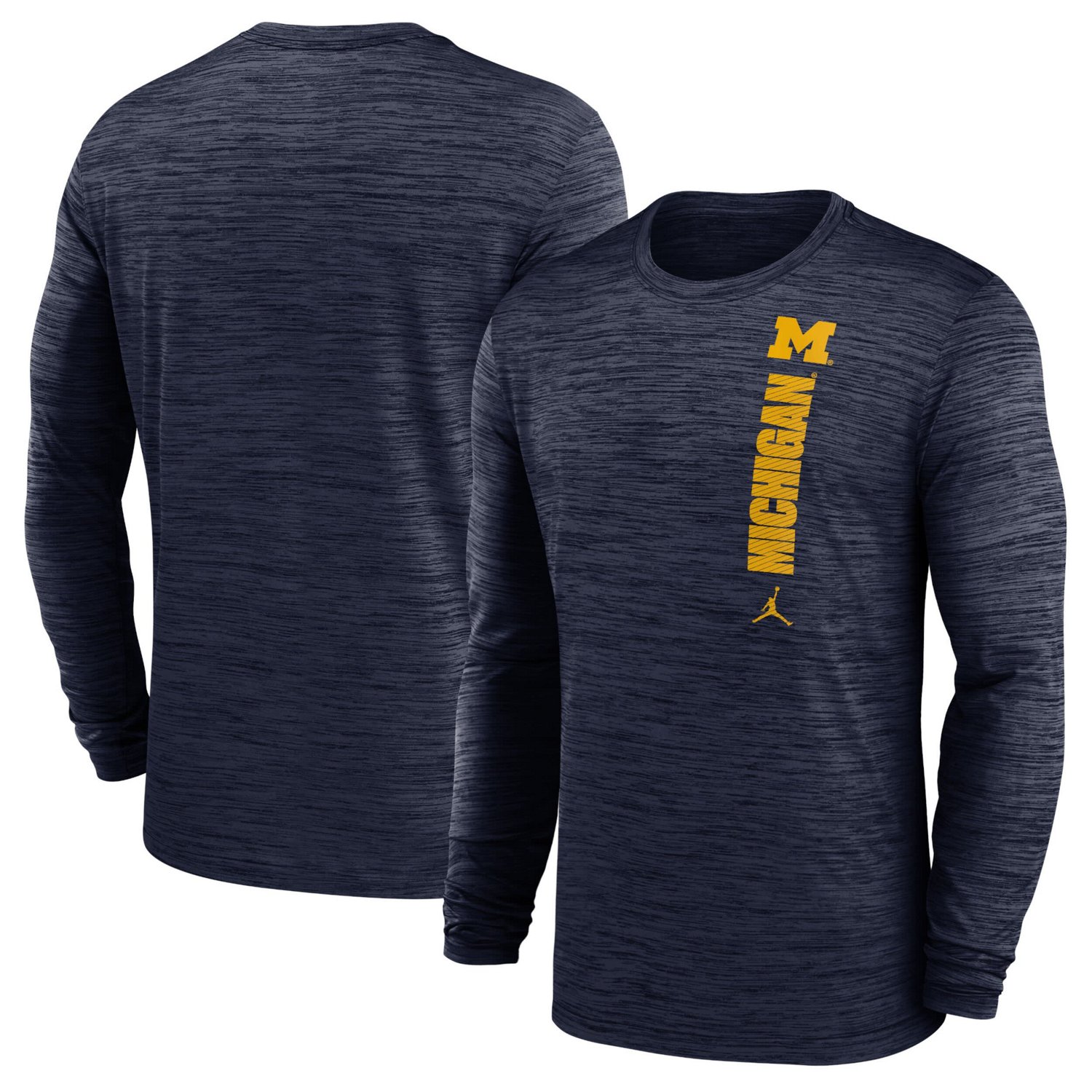 Jordan Brand Michigan Wolverines 2024 Sideline Velocity Performance Long Sleeve T Shirt Academy