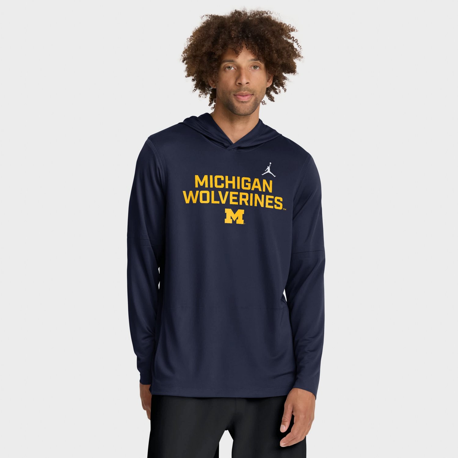 Jordan Brand Michigan Wolverines 2025 Sideline Dri-FIT Long Sleeve Hoodie T-Shirt